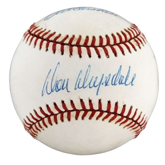 Lot of Ten (10) Don Drysdale and Orel Hershiser Dual Signed Official National League Baseballs
